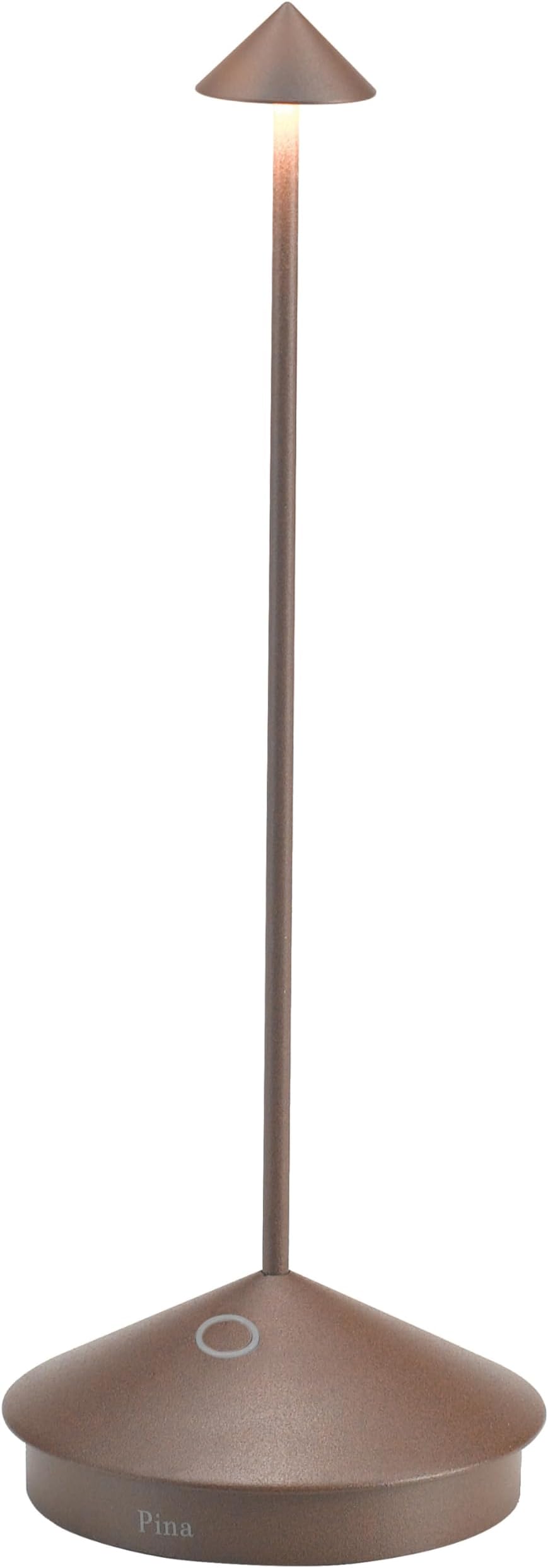 Pina Lamp, Rechargeable and Wireless Table Lamp with Touch Control, Suitable for Living Room and Outdoor, Dimmer, 2200-3000K, Height 29cm, Corten Colour