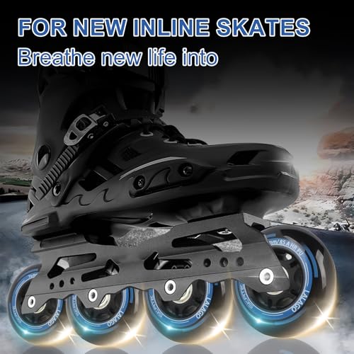 LALAGO Inline Skate Rollen 76mm, 8 Stück Inline Skate Räder 88AHRPU, Inliner Rollen mit Kugellager ABEC 9, Indoor-/Outdoor-Rollschuh-Räder für K2 Hudora Gonex Apollo Inline Skate