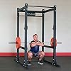 Body-Solid (SPR1000 Power Rack with 1000 Lb. Weight Capacity for Squats, Deadlifts, and Weightlifting Workout with J Hook Cups, Home and Commercial Gym, Black
