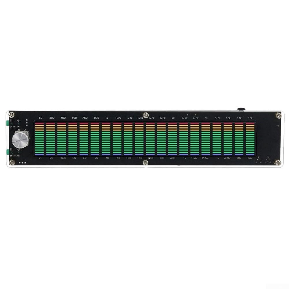 Analizzatore musicale Display a LED con equalizzatore a 15 bande e VU Meter Indicatore di livello audio per la decorazione del desktop Alimentazione USB Custodia acrilica trasparente Stereo Switcha