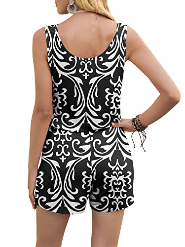 Image of DouBCQ Womens Summer Casual Sleeveless Loose Jumpsuits Romper with Pockets