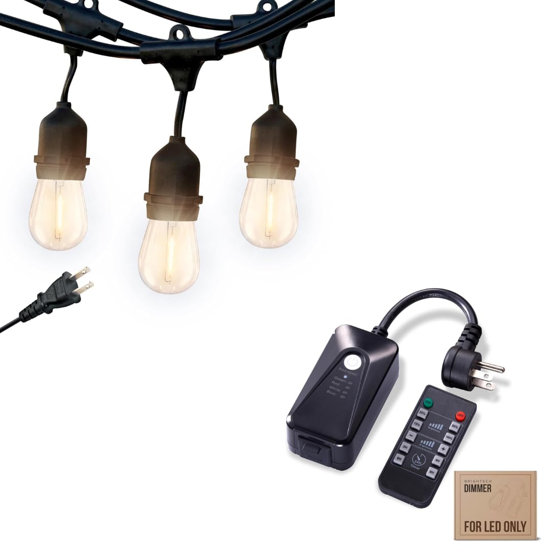 Brightech Ambience Pro LED String Lights Plus Outdoor Smart Dimmer Plug ...