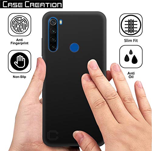 Image of Case Creation for Redmi Note 8T 2019 Back case, Xiaomi Redmi Note 8T Slim Flexible Smart Look case with 360 Camera All Angle Protection (Pure Black)