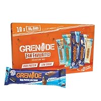 Grenade High Protein, Low Sugar Bar - Fan Favourites Selection Box Protein Bars, 10 x 60 g (Packaging May Vary)
