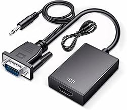 ETZIN VGA to HDMI, 1080P VGA to HDMI Adapter for Computer, Desktop, Laptop, PC, Monitor, Projector, HDTV with Audio Cable and USB Cable