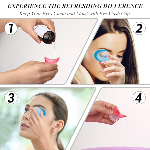 image for WY LIGHTING LEVEL 4Pcs Eye Wash Cup Eye Wash Bath Kit Silicone Eye Cle