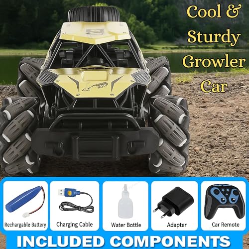 Image of GRAPHENE RC 4WD All Terrain Remote Control Drift Car for Kids 4x4 Off Road Rock Crawler Stunt Mist Smoke Effect Toys Metal Climbing Vehicle High Speed Rechargeable Racing Truck Adult Boy Girl