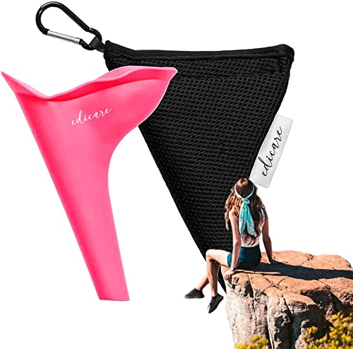 Edicare, Urinario Portátil Mujer, Orinal Femenino, Embudo para Orinar de Pie, Reutilizable, Plegable, Práctico y Cómodo, Viajes, Embarazadas, Uso al Aire Libre (Rosa) Cover