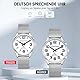Hearkent Damen Sprechende Uhr,Deutsche Sprachansage,Große Zahlen,Selbsteinstellende Sprechende Armbanduhr,für Ältere/Blinde/Sehbehinderte Menschen,Eingebauter Alarm/Stundensignal -2309L