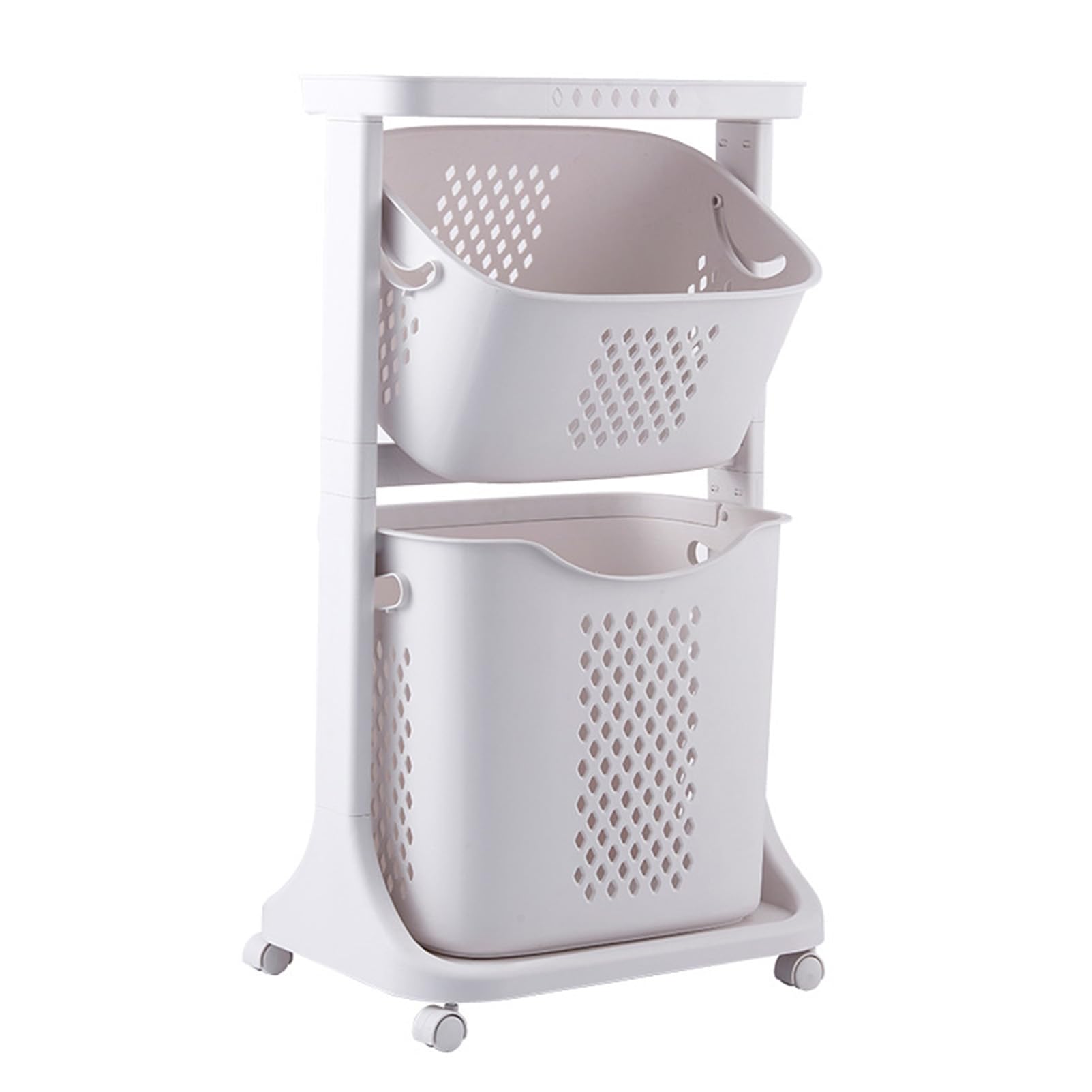 Household Organising Shelf, Bathroom Dirty Clothes Basket, Multi-Function Laundry Basket, Plastic Mobile Storage Basket