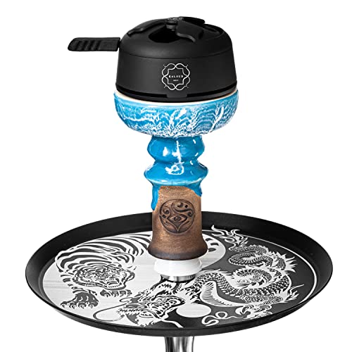 ORACLE HOOKAH Kohleteller Shisha Teller Schwarz-Weiß - 20cm Alu Ascheteller mit Motiv (kohleteller-tiger & dragon) – Bild 4