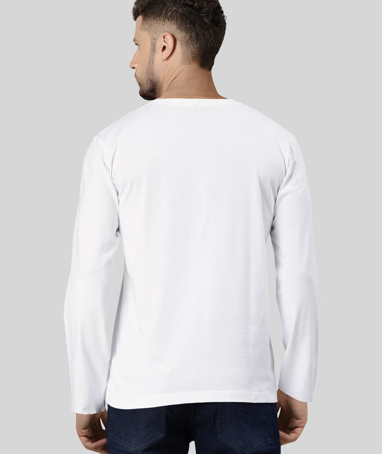 TVP Fashions Premium Plain Men V Neck Full Sleeves Festive,Offer,Discount,Sale,Limited Edition, Trendy, Trending Tees and Tshirts. (White_Small) 2