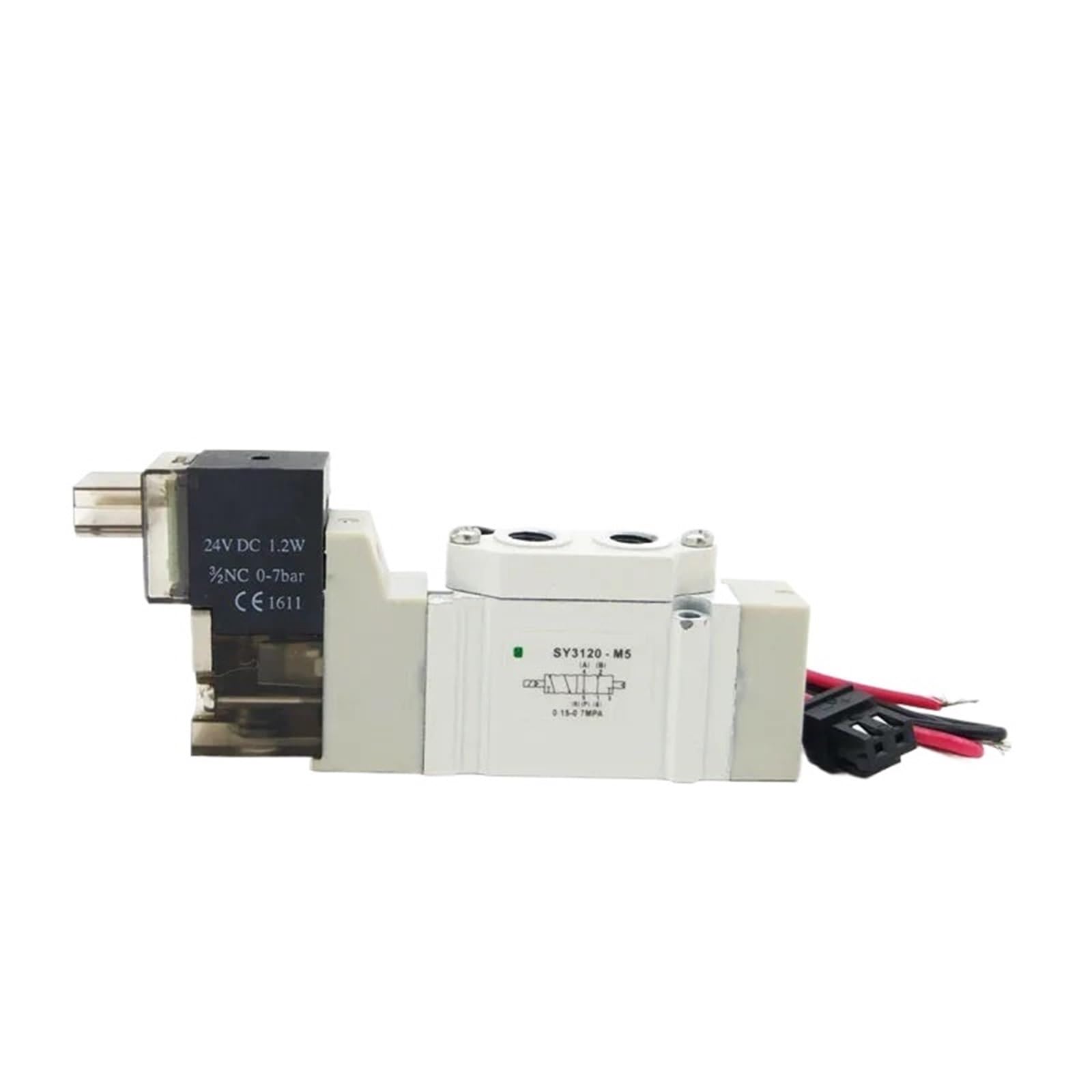Electroválvula Neumática Mini SY 3000 M5 G1/8, 2 Posiciones, 5 Vías, Electromagnética, Tipo Automatización(SY3320 M5 3-5Way,AC220V)