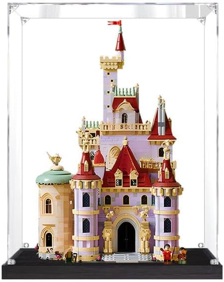 Upgraded 3MM Display Case for Lego Beauty and The Beast Castle 43263 Building Set,Dustproof Clear Display Case Compatible with Lego 43263(Not Include The Model)