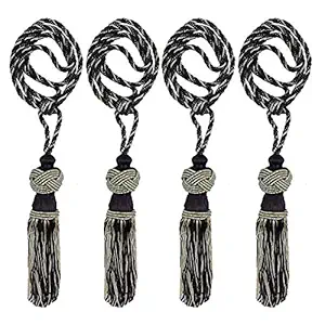 Kuber Industries Polyester 4 Pieces Curtain Tie Back Tassel Set (Brown) -CTKTC029381