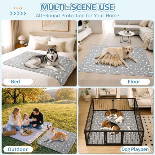 Image of Washable Pee Pads for Dogs, 2 Pack Reusable Puppy Pads, 18 inchx24 inch