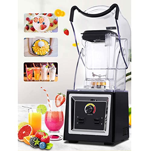 Przenośny blender, 2 l, komercyjny, dźwiękoszczelny, wielofunkcyjny blender do smoothie, do mleka, herbaty, kawy, deserów, sklepu rekreacyjnego, z 5 ustawieniami, 17000 obr./min rozdrobniony lód z