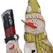 Christmas Decorations Wood Snowman Sign Holiday Xmas Home Decor Wooden Folding Triple Snowmen Screen Rustic Decorative Ornaments for Table Top Fireplace (Snowman)
