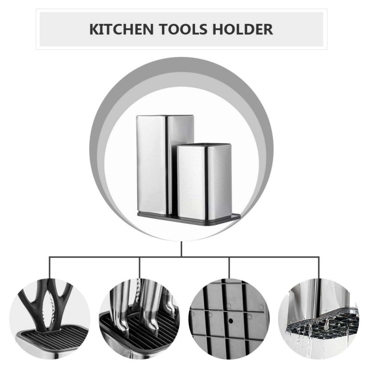 Ciieeo Porta Coltelli da Cucina in Acciaio Inox, Semplice e Creativo