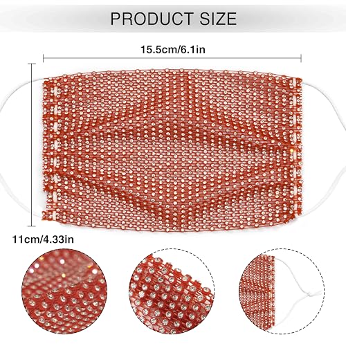Image of Auriviz Sparkly Rhinestone Face Mask for Women Masquerade Glitter Bling Face Mask Christmas Party