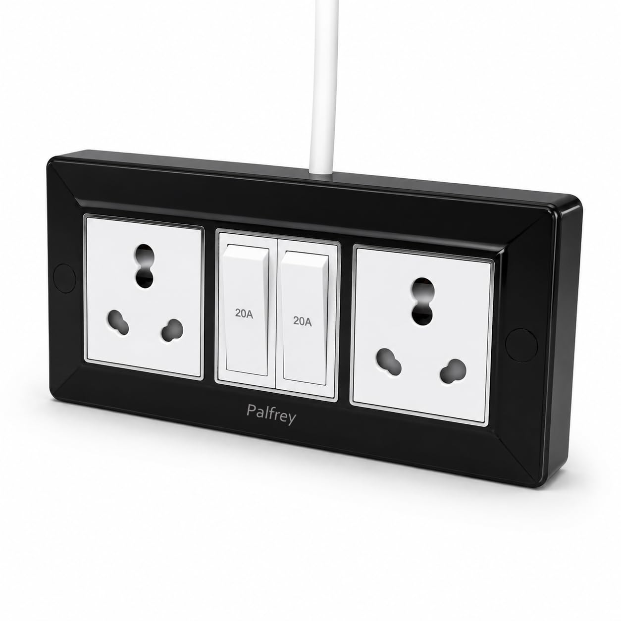 Palfrey 16A Heavy Duty Extension Board with Safety Shutter, Two 20A Switch & 3 Pin Socket | 2200W Power Extension for Microwave, Refrigerator, Geyser | 1.5 Sqmm 3 Core Cable | Black (10 Meter)-image-21