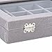 Sky Piea 24 Grid Velvet Glass Jewelry Box Jewellery Organiser Earring Ring Storage Holder Case Box (Grey)