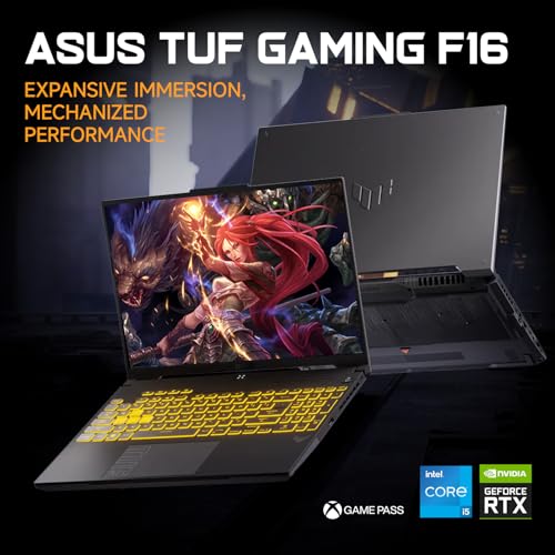Image of ASUS TUF F16 RTX 4050 Pro Gaming Laptop, 16 inch FHD+ 144Hz, Intel Core 5 210H(Beats Intel i5-14500), NVIDIA RTX 4050, 64GB DDR5 RAM, 2TB SSD, RGB Backlit KB, Bundle with PCO Laptop Cooler