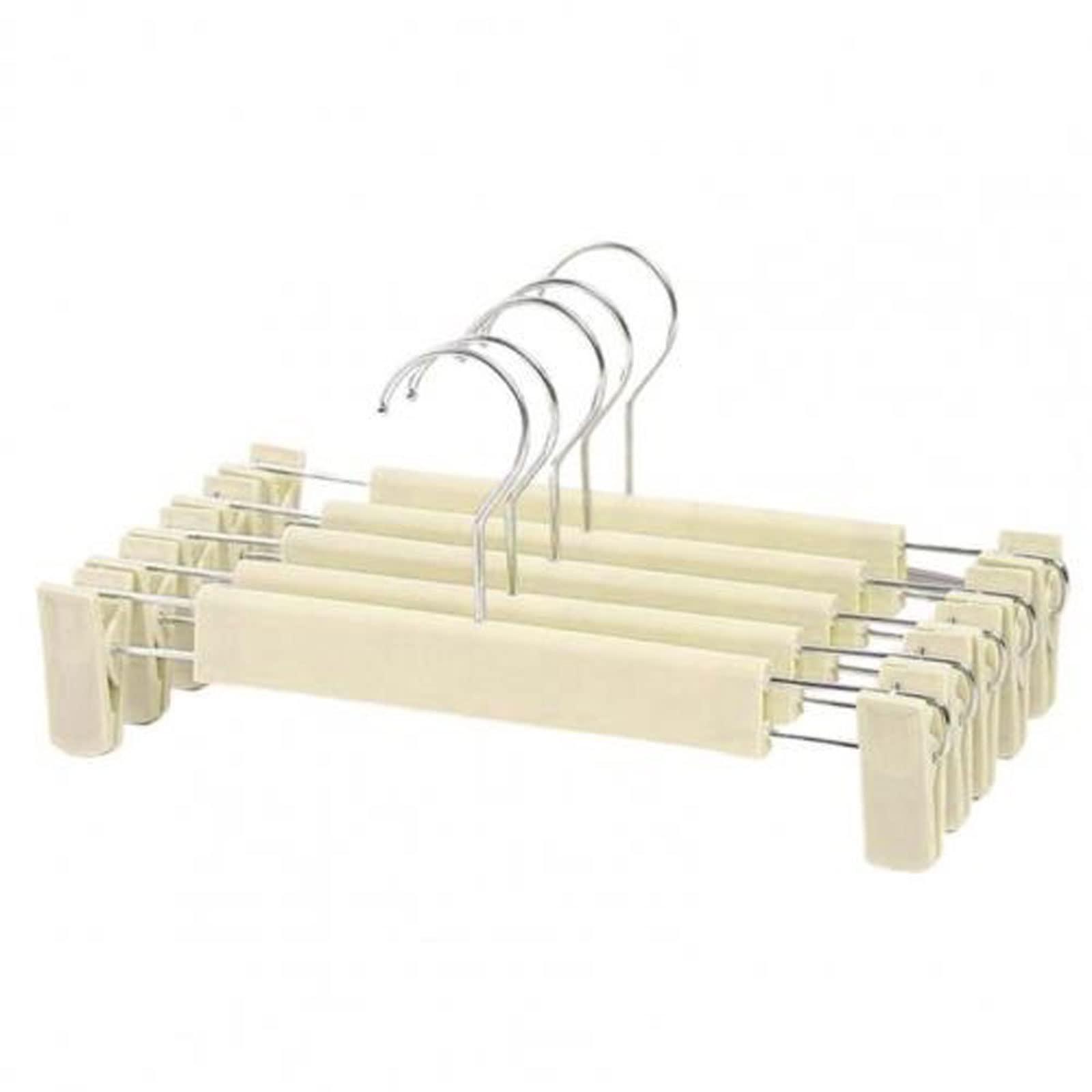 JINGYAN Standard Hangers 5Pcs Set Clothes Clip Hanger Non-slip Coat Windproof Hanging Shirts Rack for Dorm Home Supplies(Beige)