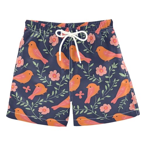 Flower Bird 1 Boys Swim Trunks Toddler Shorts Swimwear Boardshorts