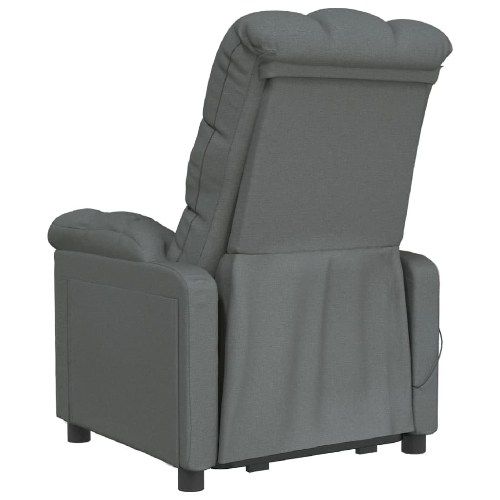 IKAYAA Sillón Masaje Reclinable, Sillón Masaje Eléctrico, Sillon Reclinable Manual, Sillón Relax de deTela, con Prácticos Bolsillo, Gris Oscuro