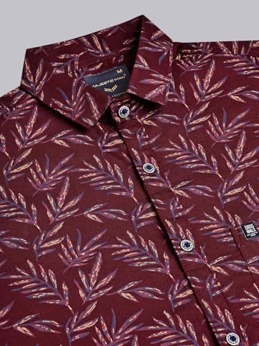 Image of Majestic Man Pure Cotton Slim Fit Printed Casual Shirt for Men