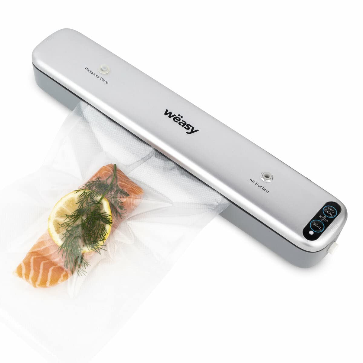 Food Vacuum Packer 10 sekund SIL85, 30cm stal nierdzewna, profesjonalny pakowacz próżniowy, konserwacja żywności suchej i mokrej, 10 nadających się do prania toreb wielokrotnego użytku w zestawie