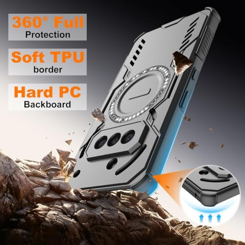 Image of ShieldTech Back Cover Case for Nothing Phone 3a 5G | 360 Protection Mobile Phone Case Mag-Safe | Camera Protection | Back Cover for Nothing Phone 3 a 5G / 3a 5+G - Black TPU+PC