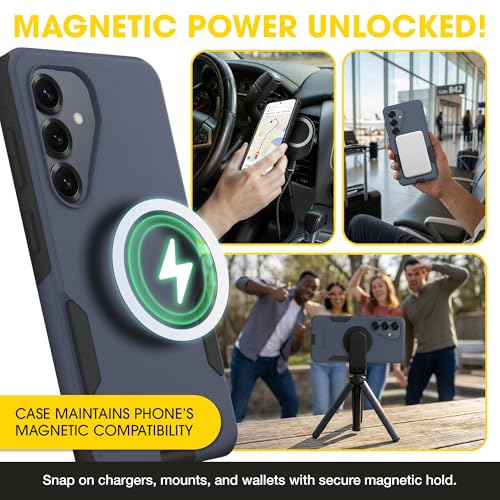 Image of OtterBox Samsung Galaxy S26 - Commuter Series Magnetic Case - Coronet Night | 3X Military Drop Protection - Dual-Layer Design - Magnetic Fast Charge - Raised Edges - Port Covers