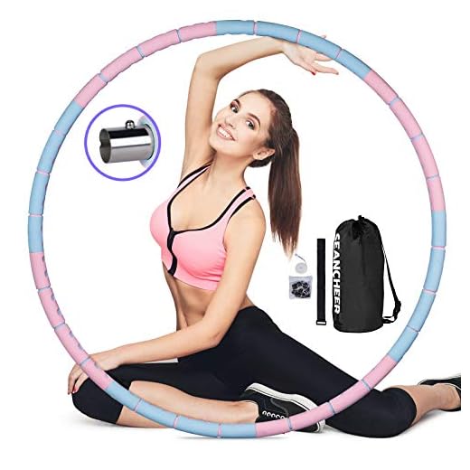 Weighted Detachable Exercise Ring, 2 to 5lb Adjustable, 8 Sections Portable for Indoor and Outdoor, Great for Adults and Beginners, by SEANCHEER