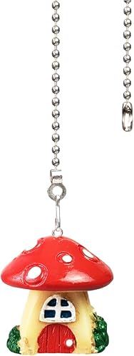 Cadena de tracción de ventilador de techo de 12 pulgadas para niños, ventilador de techo, cadenas decorativas de hongos, cubierta de luz para