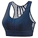 Stretchy Mesh Lifting Sports Bra, Shockproof Vest Gathers Fitness Sexy Brathable, Stereotyped Beauty Back Yoga Crop Top Summer, Seamless Sports Bra High Impact Openwork Workout (L,Blue)