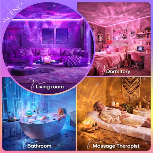 Mubarek 3-in-1 Crystal Mood Projector with Sunset, Ocean & Northern Lights Effects — view 3