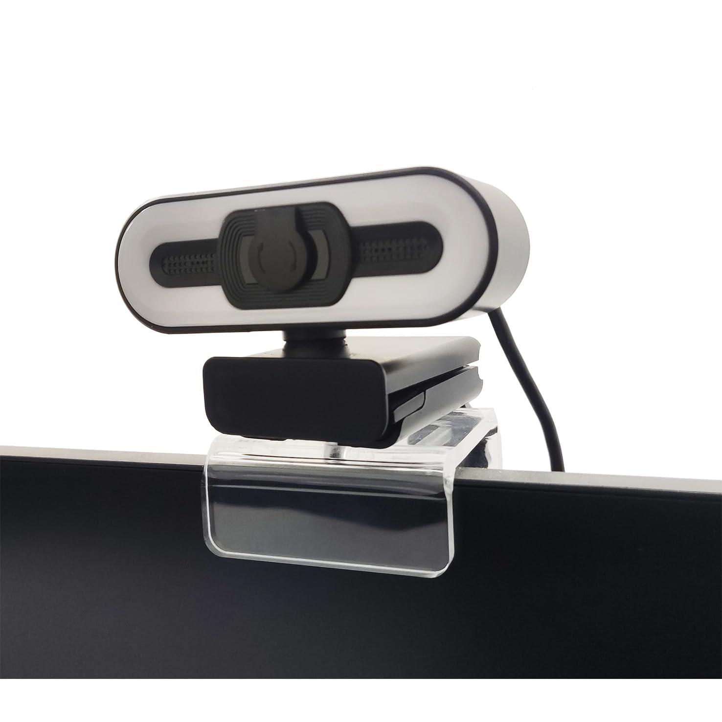Webcam Stand, Acrylic Clear Camera Mount on Monitor or Lattop, Adjustable Mount Fit Different Thickness Monitor with 1/4'' Screws, Won't Blcok Screen-image-4