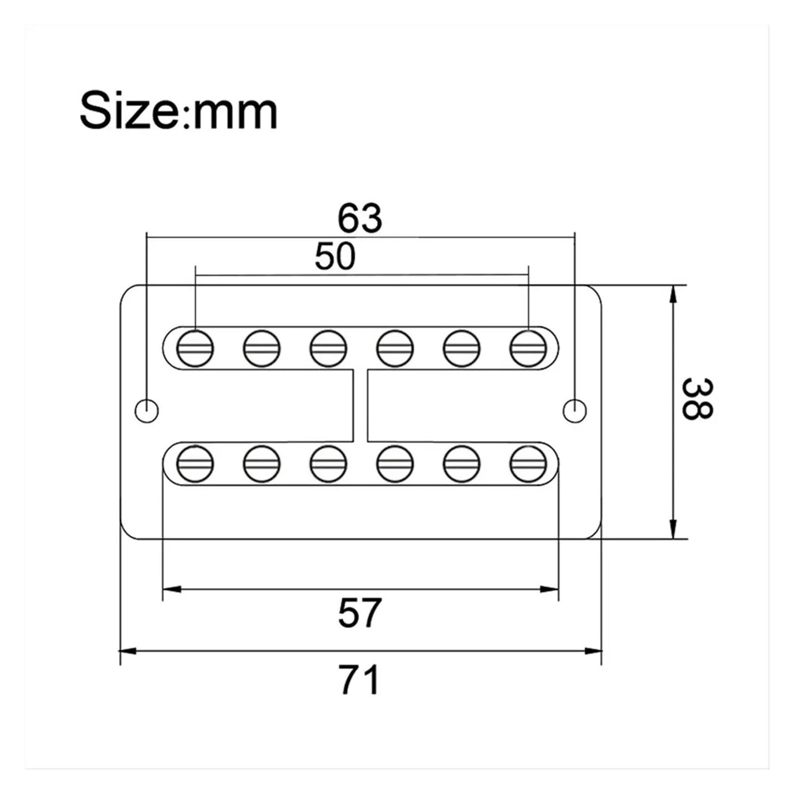 Pastillas de guitarra eléctrica, Kit de pastilla de puente y cuello for piezas de guitarra estilo TV, 50mm