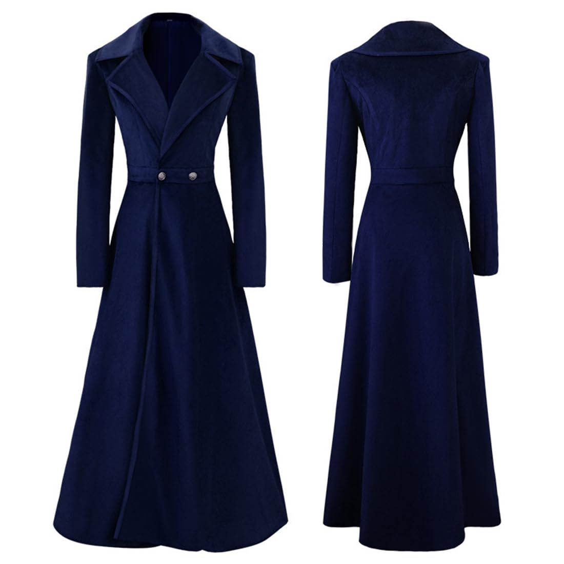 tomioka Women Victorian Steampunk Tailcoat Double Breasted Long Trench Coat Medieval Vintage Trench Coat-picture-12