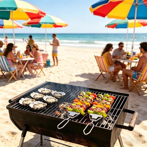 Brochetas para barbacoa planas y reutilizables que evitan que la carne gire al cocinar 3