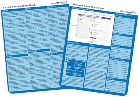 Microsoft Teams Cheat Sheet – 2 Page Quick Reference Guide | Chats ...