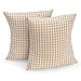 FILU Funda de cojín 40x40 cm/Paquete de 2 (Colores a Elegir) de Cuadros Beige/Blanco - Fundas de cojín, Cojines, Fundas, Cojines de sofá, Cojines Decorativos, Almohadas, Cuadros 100% algodón