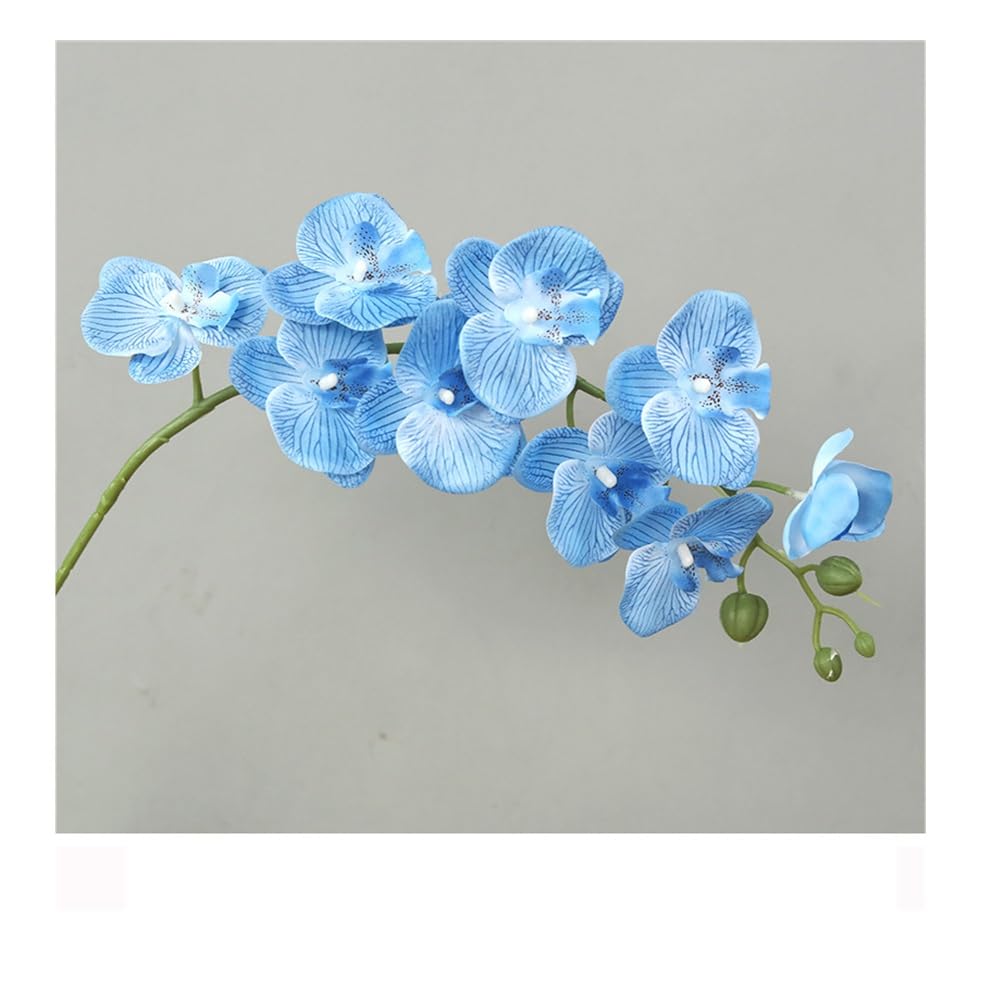 SPHINX Artificial Orchid Stick with 9 Flower Heads–69 cm Phalaenopsis Faux Flower for Home Decor, Table Centerpiece, Wedding, Hamper, Trousseau, Gift Inserts, Realistic Floral Decoration- (3, Sky Blue)