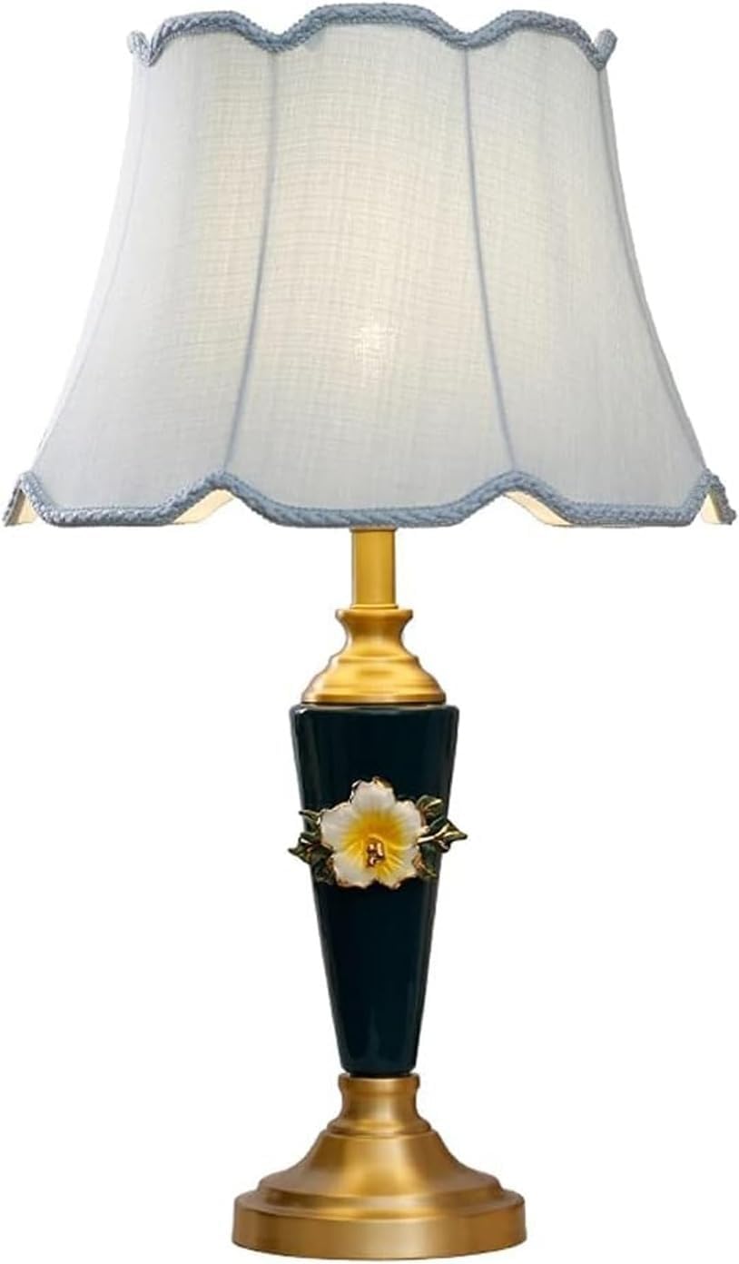 DFAEEKIYO Bedside & Table Lamps 23.6''Ceramic Lamp Bedroom Chinese Antique Ceramic Nightstand for Decoration Living Room Office