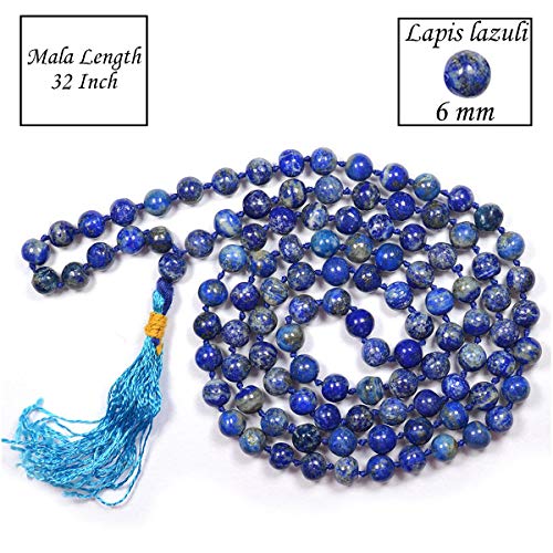 Image of Reiki Crystal Products Natural Reiki Feng-Shui Mala Necklace 6 mm Crystal Stone 108 Bead Jaap Mala for Men and Women