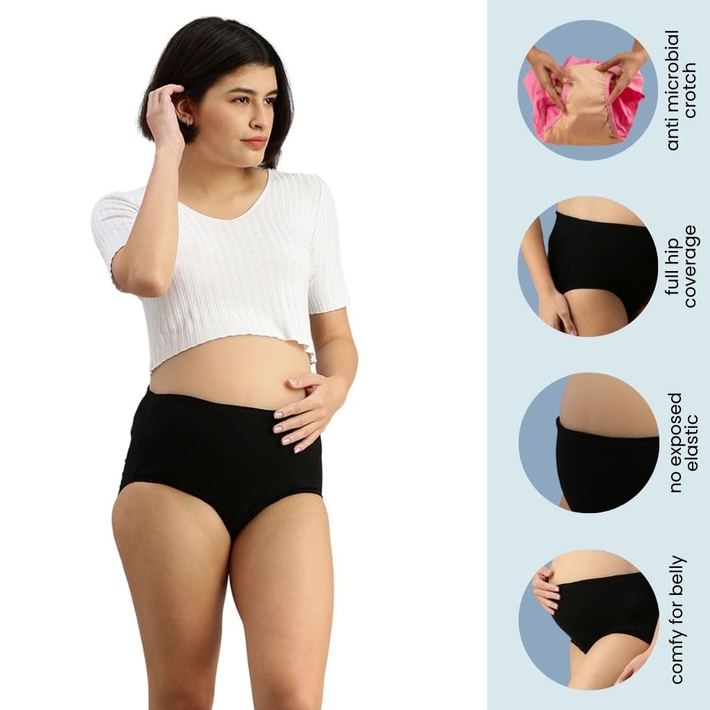 Morph Maternity Underwear Over Bump | Hygiene Anti-Bacterial, Anti-Microbial & Moisture Wicking Crotch | Full Coverage | Soft Comfy Cotton | Pack of 1 3 51a00NpG4GL. SL1024