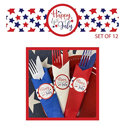4th of July Napkin Ring Band (Set of 12)