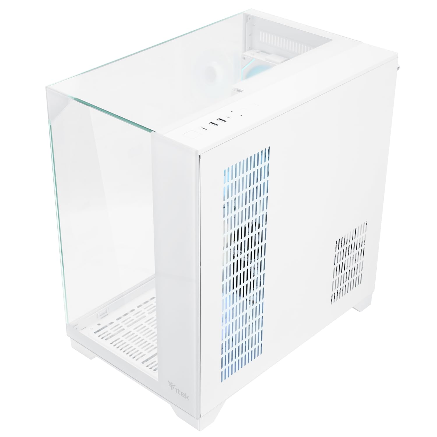 Itek Case Dark Cave Pano - Gaming Tower ATX - 4x12cm ARGB Fan - 2xUSB3 - Type-C - Parete Laterale, Frontale e Superiore in Vetro Temperato - White Edition